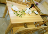 松木全实木餐桌加钢化玻璃松木田园宜家四椅组合合肥免费送货上门