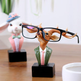 美式乡村儿童房间书柜装饰工艺品酒柜创意可爱兔子鹿眼镜架小摆件