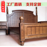 美式乡村实木床1.8米现代雕花双人床松木卧室欧式简约储物实木床