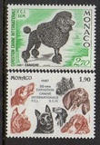 摩纳哥1987年国际狗展新全 贵妇犬　雕刻版　邮票