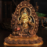 大藏禅饰 佛教用品 国产仿尼泊尔半鎏金纯铜密宗佛像 财宝天王7寸