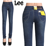 16新款lee女士牛仔裤正品牌女式弹力修身显瘦中腰直筒长裤女大码