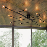 现代简约卧室客厅美式铁艺吸顶大气灯led 创意个性酒吧咖啡厅灯具
