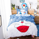 全棉卡通哆啦A梦儿童单人床上用品斑马学生宿舍床单被套三3件套