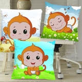 3D十字绣抱枕精准印花可爱猴子系列儿童卡通抱枕汽车沙发靠垫萌宠
