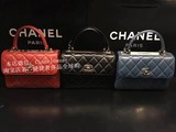 香港专柜代购Chanel16新款黑色红色蓝色菱格纹手提包单肩包斜挎包