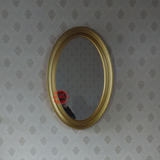 新品现代欧式简约墙面壁挂梳妆镜 椭圆卧室挂墙镜 卫生间浴室镜子