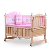 特价无漆床婴幼儿童床宝宝摇篮床好孩子婴儿床全实木 带滚轮