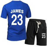 NBA骑士队23号詹姆斯2号欧文0号乐福球衣短袖T恤篮球服套装休闲裤