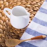 纯白陶瓷咖啡奶勺有柄无柄奶杯奶盅奶壶蜂蜜罐奶罐糖盅油罐奶缸