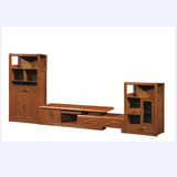 橡木实木组合伸缩电视柜现代中式简约地柜时尚客厅家具影视柜茶几