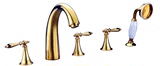 欧式金色仿古坐式浴缸花洒龙头 五件套水龙头广东品牌卫浴NL-2455