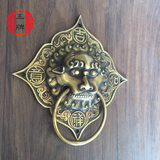 中式仿古五金铜门环铺首纯铜大拉手狮子头大门实木门装饰把手