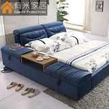 布艺床可拆洗 双人床 大床 北欧 简约现代1.8 布床储物婚床软床B2