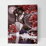 diy数字油画 客厅卧室中国古风个性女人物大幅数码手绘填色装饰画