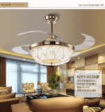 隐形风扇灯家用吊灯带灯LED现代简约水晶时尚客厅卧室餐厅吊扇灯