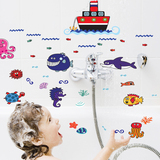 海洋海底世界鱼群浴室瓷砖玻璃儿童房卡通防水可移除墙贴纸贴画