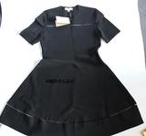 英国代购 burberry 女黑色镂空针织蕾丝装饰 A 字连衣裙 40119791