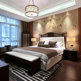 新中式床现代简约床实木双人床婚床酒店别墅会所样板房间工程家具