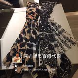香港代购BURBERRY/博柏利女动物纹拼格纹丝毛混纺围巾45578251
