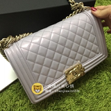 韩国专柜Chanel/香奈儿女包16新款复古中号BOY限量香芋紫 菱格纹
