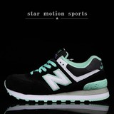 正品 New Balance 女鞋/NB574 夏季透气跑步鞋  WL574CPC黑薄荷绿