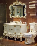 欧式仿古浴室柜欧式风格卫生间洗手间橱柜洗手台进口橡木红橡木11