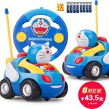 哆啦a梦儿童音乐卡通车无线电动遥控车 男宝宝机器猫赛车模型玩具