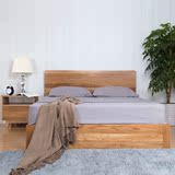 全实木床日式液压床橡木储物高箱床现代简约气压床黑胡桃木双人床