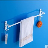 太空铝单杆双杆30-120加长毛巾杆毛巾架浴室挂件带钩卫生间浴巾架