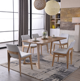 北欧全实木餐桌 简约现代宜家大理石小户型长方形4人餐桌椅组合