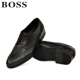 BOSS专柜正品商务正装男鞋休闲布洛克英伦真皮头层牛皮男式皮鞋