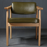 欧式实木扶手椅办公椅单人书桌椅设计师家具简约现代靠背餐桌椅子