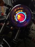 摩托车天剑EN125圆灯双光透镜双天使眼氙气大灯总成4寸Q5疝气灯