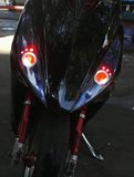 鬼火摩托车灯电动车雾灯天使眼恶魔眼透镜鱼眼灯改装件双色转向灯