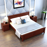 美式实木床白色1.8米双人床1.2米儿童床1.5单人床松木田园家具床