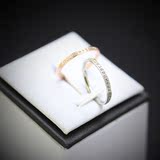 简约超细镶钻戒指韩国个性指环中食指尾戒百搭女配饰品18K金钛钢