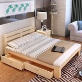 包邮纯松木1.8m双人床1.5m单人床1.2m新中式高箱储物床简约儿童床