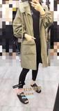 Z.A 6555 正品女装2016秋季新款韩版宽松连帽中长款风衣外套