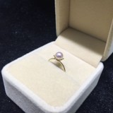 贵气天然海水珍珠戒指 日本akoya珍珠戒指18K金戒指托送女友礼物