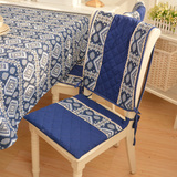 复古民族风艺术蓝色椅垫 餐椅薄四季通用布艺印第安餐桌椅坐垫子