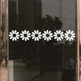 防水店铺橱窗衣柜移门瓷砖玻璃门装饰双面墙贴纸 雏菊花边墙贴画