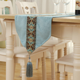 欧式餐桌桌旗餐垫美式乡村田园现代简约北欧棉麻桌布定制复古中式