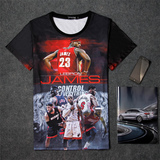 2016新款3D篮球科比麦迪艾弗森詹姆斯库里运动球星图案短袖短T恤
