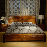 谷珀家具 高端全实木床  乌金木床 双人床 1.8米床 婚床 现代中式