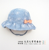 宝宝帽子春夏1-2岁儿童盆帽牛仔色婴儿帽子6-12个月纯棉渔夫帽