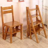 家用折叠楼梯椅实木梯子椅子两用梯凳梯子凳子木梯多功能椅包邮