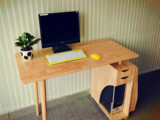 原木细语 现代简约书桌 纯实木电脑桌 北欧实木办公书桌学生书桌