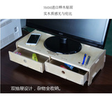 91包邮韩国创意桌面木质多层收纳带抽屉电脑液晶显示器增高支托架