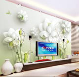 时尚花卉无缝墙纸壁画 手绘马蹄莲3D立体沙发卧室电视背景墙壁纸